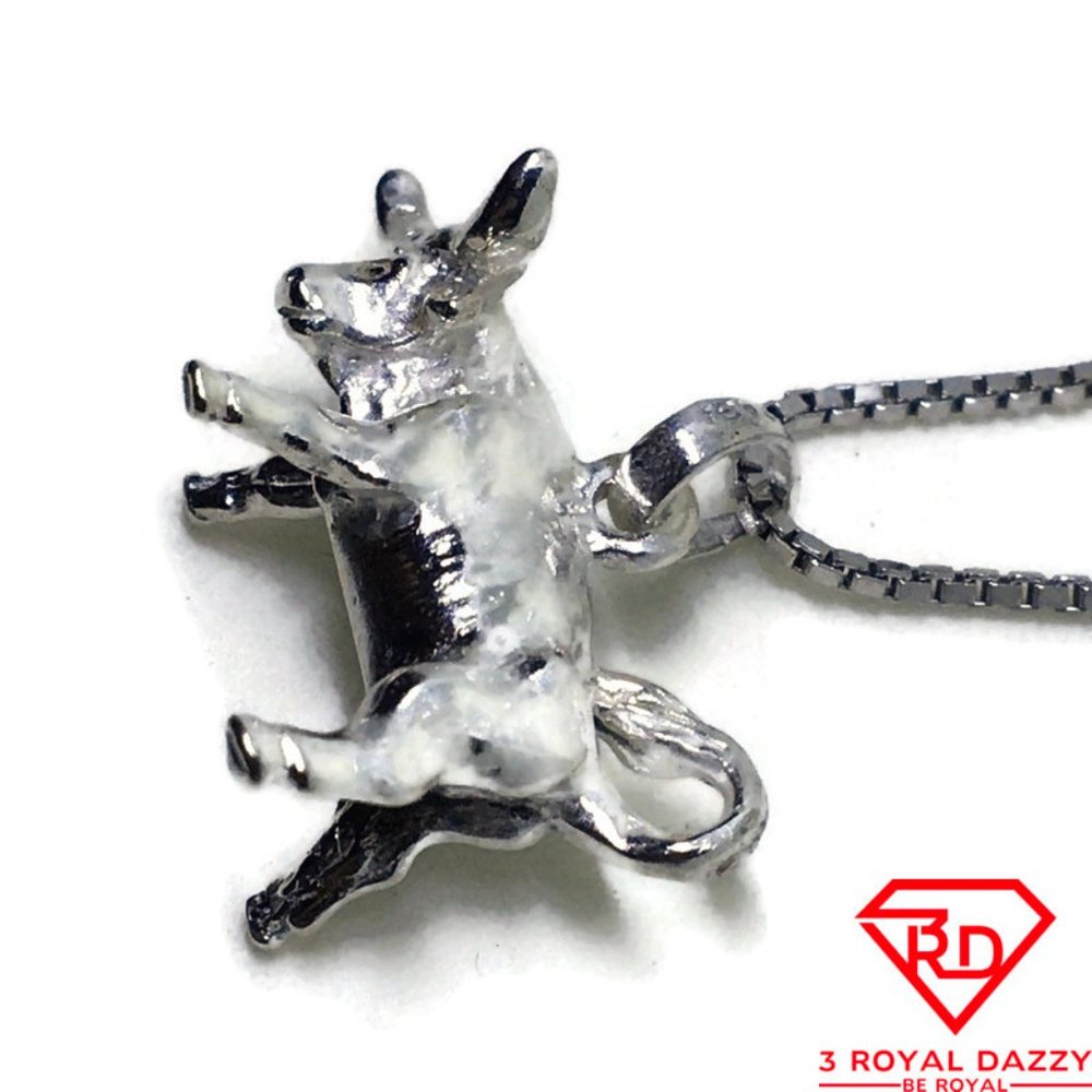 Taurus Zodiac 3D Pendant 925 Sterling Silver - Picture 2 of 4
